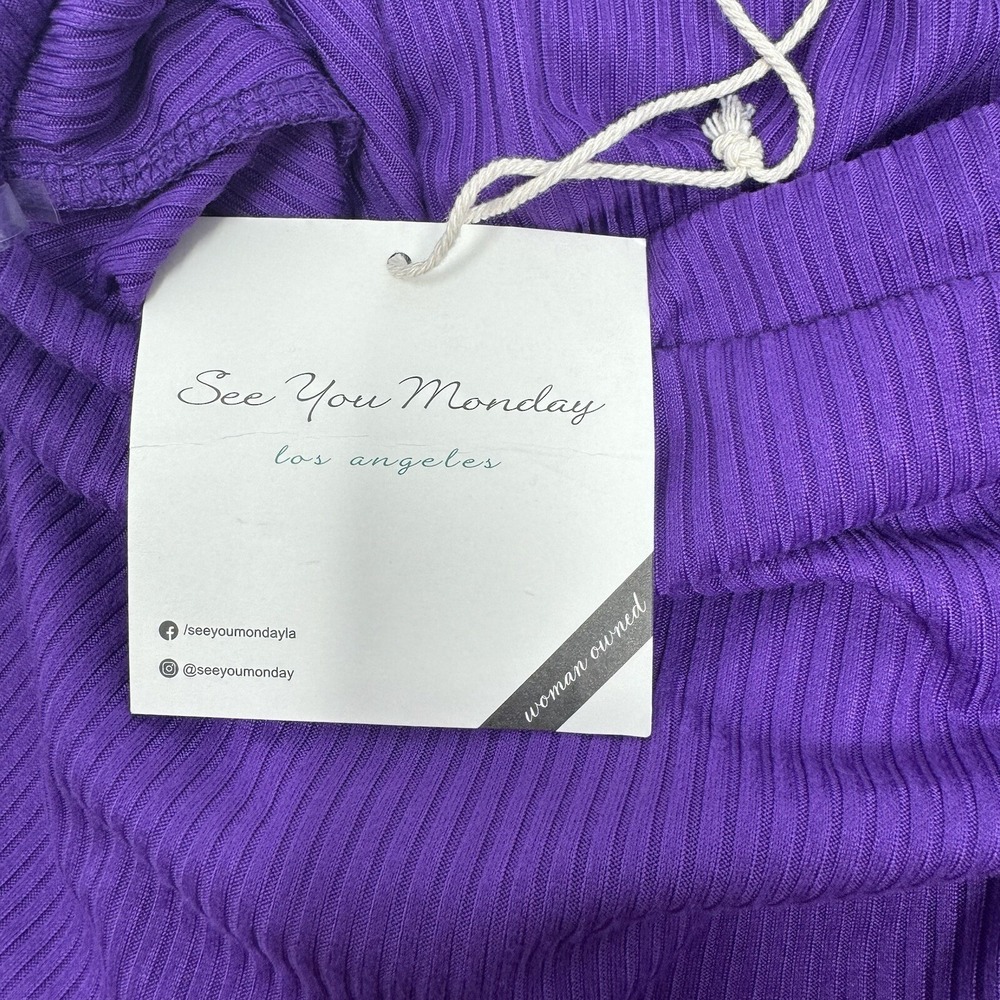 See You Monday Purple Ribbed Strapless Popover Maxi Dress XS D8405M - Picture 6 of 7
